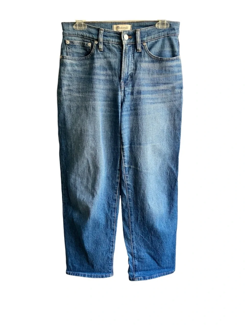 Madewell Perfect Vintage Wide Leg Jeans Size 26P Medium Wash High Rise Denim - Picture 6 of 14